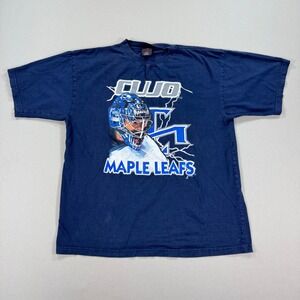 Vintage Toronto Maple Leafs Curtis Joseph Shirt NHL Hockey Men's Large Navy Blue